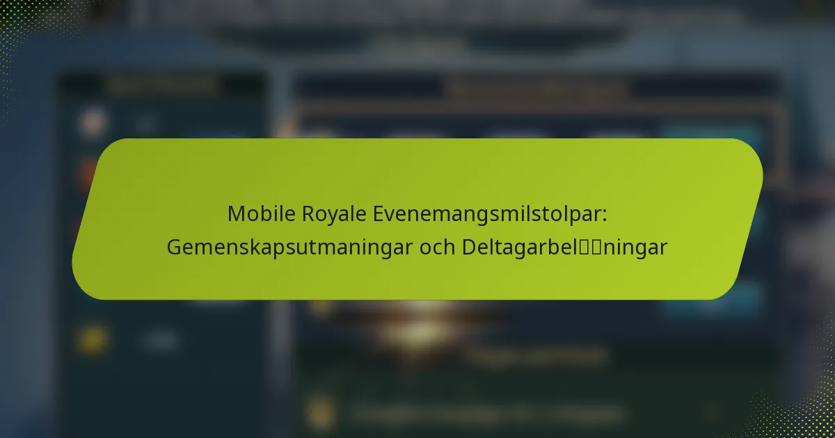 Mobile Royale Evenemangsmilstolpar: Gemenskapsutmaningar och Deltagarbelöningar