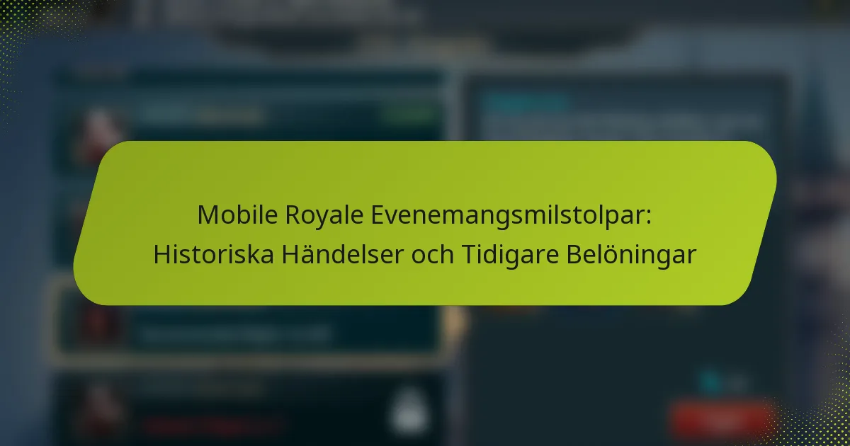 Mobile Royale Evenemangsmilstolpar: Historiska Händelser och Tidigare Belöningar