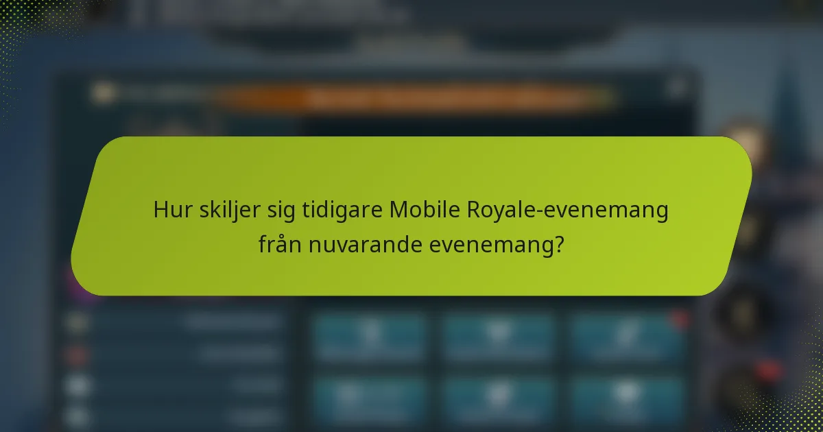 Hur skiljer sig tidigare Mobile Royale-evenemang från nuvarande evenemang?