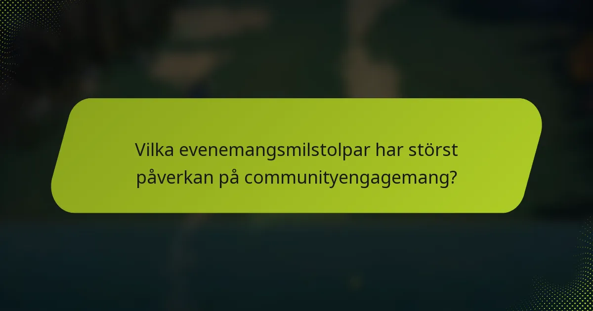 Vilka evenemangsmilstolpar har störst påverkan på communityengagemang?